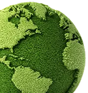 A green grass-textured planet Earth.